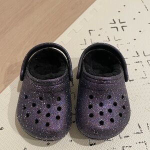 CROCS Glittery Dark Purple - baby size 4